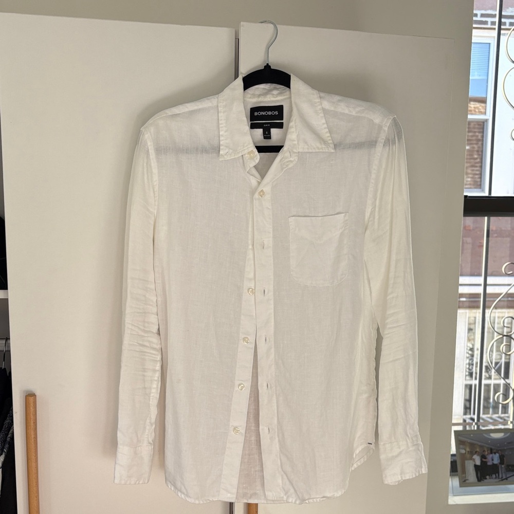 Bonobos Men's Casual White Button Down Shirt